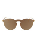 Leonard Mirrored Mask Sunglasses, Bronze