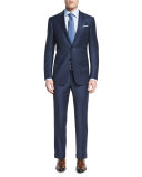 Mini-Stripe Two-Piece Wool Suit, Navy