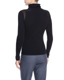 Inga Paneled Mock-Neck Cashmere Sweater