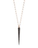 Reckless Rose Spike Pendant Necklace with Black Diamonds