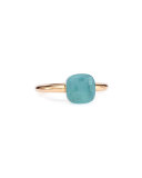 Nudo Rose Gold & Blue Topaz Ring, Mini, Size 54