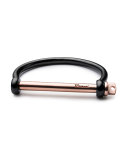 Men's Two-Tone Screw Cuff Bracelet, Black/Rose Gold