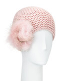 Cashmere Pompom Beanie, Blush