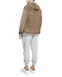 Cashmere-Blend Banded Jogger Pants, Light Gray