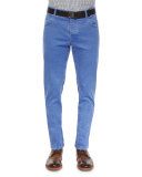 Twill Five-Pocket Pants, Blue