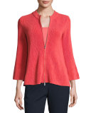 Lisse Trapeze-Sleeve Zip Jacket, Matisse Red