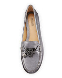 Suki Lock Charm Moccasin, Gunmetal