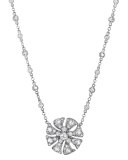 Aster Small Blossom Pendant Necklace with Diamonds