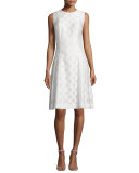 Sleeveless Polka Dot Fit & Flare Dress