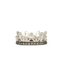 Scalloped Half Crown Silver Ring