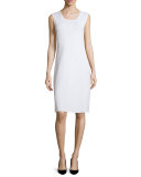 Sleeveless Sheath Tank Dress, White, Plus Size 