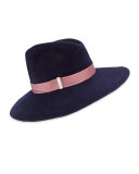 Drake Wool Wide-Brim Fedora Hat, Navy