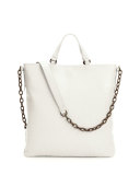 Madras Front-Pocket Tote Bag, White