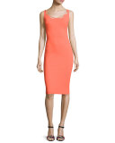 Edwige Sleeveless Jersey Cocktail Dress, Orange