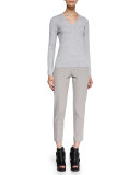 Stretch Cotton Ankle Pants