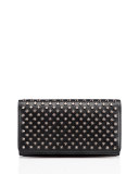 Macaron Spiked Flap Wallet, Black
