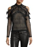 Purl Knit Cold-Shoulder Top