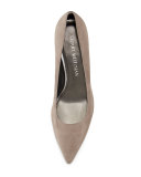 Tessa Suede Mid-Heel Pump, Topo