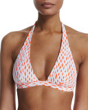 Capri Jacquard-Print Halter Swim Top