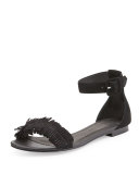 Ferris Fringe Suede Flat Sandal