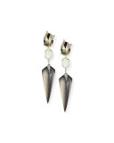Mosaic Futurist Spike Drop Earrings, Gray