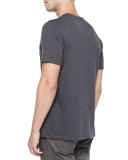 Slub Jersey V-Neck Tee, Gray