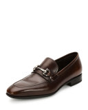 Giant Calfskin Gancini Loafer, Brown
