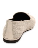 Fabio Fabric Slip-On with Tassels, Chalk/Ecru