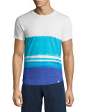 OB-T McGovern Wave-Print Tailored-Fit Crewneck T-Shirt, White/Blue