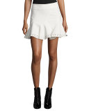 Stretch Twill Eyelet Skirt, White