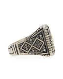 Men's Maltese Cross Square Ring, Size 10