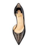 Galupump Laser-Cut Red Sole Pump, Black