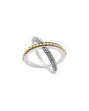 Sterling Silver & 18k Enso Crossover Ring