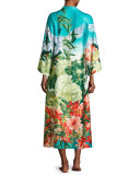 Birds of Paradise Zip-Front Caftan, Freshwater