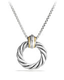 Cable Classics Small Pendant with Diamonds and Gold on Chain