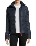 Lightweight Puffer Jacket, Navy Metallic