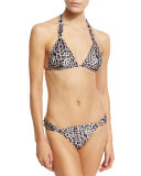 Bia Deva Leopard-Print Full Swim Bottom, Gray