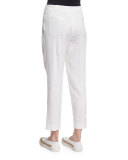 Pleated Silk-Blend Trousers