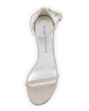 Naked Shimmery Low-Heel Sandal, Magnesium