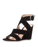 Rylee Suede 85mm Wedge Sandal, Black