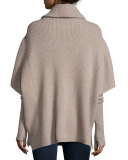 Mink & Cashmere Poncho with Detachable Sleeves, Scanglow