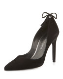 Peekabow Suede Pointed-Toe Pump