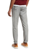 Rustic Five-Pocket Wool Pants, Light Gray