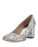 Gigi Runway Brocade Pump, Silver
