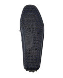 Gommini Textured Leather Tie Driver, Navy