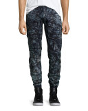Bleached Astronaut Denim Jogger Pants, Dark Indigo
