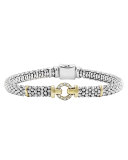 Sterling Silver & 18k Gold Rope Bracelet with Diamonds, 6mm