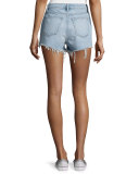 Bite High-Rise Frayed Shorts, Bleach