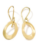 18k Gold Wavy Oval Earrings
