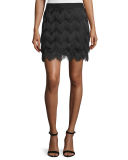Mid-Rise Fringe Skirt